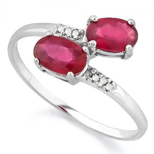 BEAUTIFUL ! 1.00 CT EUROPEAN RUBY & GENUINE DIAMOND 10KT SOLID GOLD RING