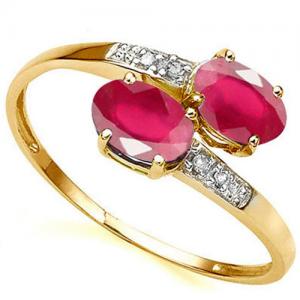 SPLENDID ! 1.00 CT EUROPEAN RUBY & 4PCS GENUINE DIAMOND 10KT SOLID GOLD RING