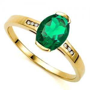 VS CLARITY ! 1.10 CT EUROPEAN EMERALD & GENUINE DIAMOND 10KT SOLID GOLD RING