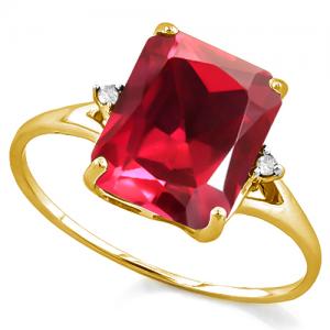 VS CLARITY ! 3.65 CT EUROPEAN RUBY & DIAMOND 10KT SOLID GOLD RING