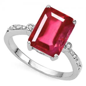 SUPERB ! 2.35 CT EUROPEAN RUBY & GENUINE DIAMOND 10KT SOLID GOLD RING
