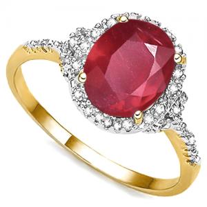 VS CLARITY ! 2.88 CT EUROPEAN RUBY & GENUINE DIAMOND 10KT SOLID GOLD RING