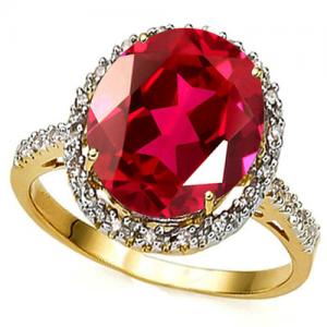 VS CLARITY ! 6.35 CT EUROPEAN RUBY & GENUINE DIAMOND 10KT SOLID GOLD RING