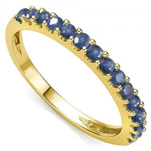 ALLURING ! 1.00 CT GENUINE SAPPHIRE 10KT SOLID GOLD BAND RING