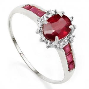 CHARMING ! 1.33 CT RUBY & DIAMOND 10KT SOLID GOLD RING