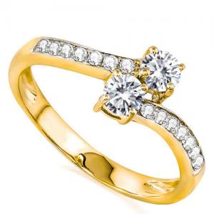 VS CLARITY ! 2/5 CT DIAMOND MOISSANITE & DIAMOND 10KT SOLID GOLD ENGAGEMENT RING