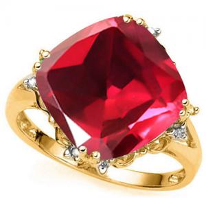 MAGNIFICENT ! 5.24 CT EUROPERAN RUBY & GENUINE DIAMOND 10KT SOLID GOLD RING