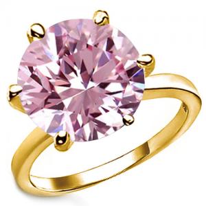 (CERTIFICATE REPORT) 2.00 CT FANCY PINK DIAMOND MOISSANITE (HEART & ARROWS CUT/VVS) SOLITAIRE 10KT SOLID GOLD ENGAGEMENT RING