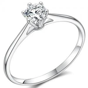 (CERTIFICATE REPORT) 0.50 CT DIAMOND MOISSANITE 14K GOLD OVER STERLING SILVER RING