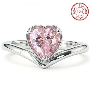 NEW! CREATED PINK SAPPHIRE 18K WHITE GOLD OVER STERLING SILVER RING