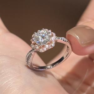 (CERTIFICATE REPORT) 1.00 CT DIAMOND MOISSANITE 14K GOLD OVER STERLING SILVER RING