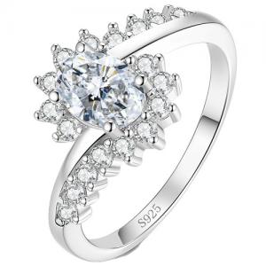 (CERTIFICATE REPORT) 1.00 CT DIAMOND MOISSANITE 14K GOLD OVER STERLING SILVER RING