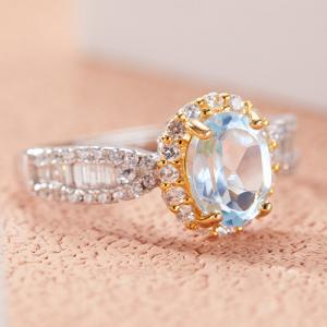 NEW! BLUE TOPAZ 925 STERLING SILVER RING