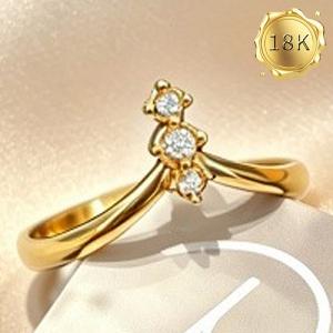 SPARKLING ! DIAMOND MOISSANITE 18KT SOLID GOLD RING