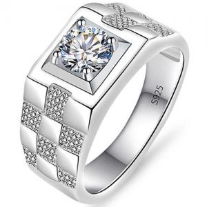 (CERTIFICATE REPORT) ELITE ! ! 1.00 CT DIAMOND MOISSANITE 18K WHITE GOLD PLATED 925 STERLING SILVER RING