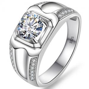 (CERTIFICATE REPORT) ELITE ! ! 1.00 CT DIAMOND MOISSANITE 18K WHITE GOLD PLATED 925 STERLING SILVER RING
