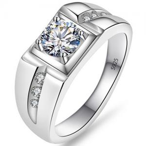 (CERTIFICATE REPORT) ELITE ! ! 1.00 CT DIAMOND MOISSANITE 18K WHITE GOLD PLATED 925 STERLING SILVER RING