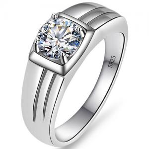 (CERTIFICATE REPORT) ELITE ! ! 1.00 CT DIAMOND MOISSANITE 18K WHITE GOLD PLATED 925 STERLING SILVER RING