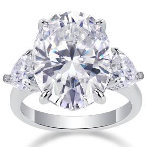 (CERTIFICATE REPORT) HUGE 13.80 CTW DIAMOND MOISSANITE 925 STERLING SILVER RING