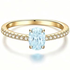 NEW! AQUAMARINE 925 STERLING SILVER RING