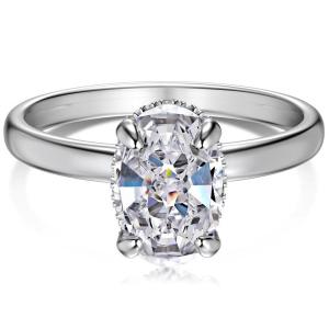 (CERTIFICATE REPORT) 2.00 CT DIAMOND MOISSANITE 925 STERLING SILVER RING