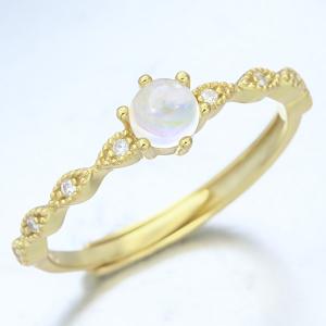 NEW!! RARE MOONSTONE & CREATED WHITE TOPAZ 925 STERLING SILVER RING