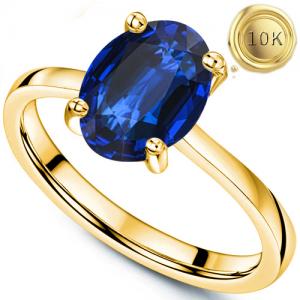 NEW ! 1.00 CT LAB GROWN SRI LANKA SAPPHIRE 10KT SOLID GOLD RING