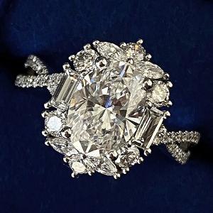 (CERTIFICATE REPORT) 2.00 CT DIAMOND MOISSANITE 925 STERLING SILVER RING
