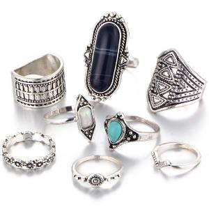 FASHION 18K GOLD PLATED GERMAN SILVER RING SET