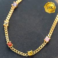LUXURY COLLECTION ! 1.00 CT GENUINE SAPPHIRE 18KT SOLID GOLD BRACELET
