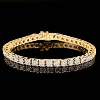READY TO SHIP ! 36.35 CT CREATED WHITE SAPPHIRE 10KT SOLID GOLD TENNIS BRACELET