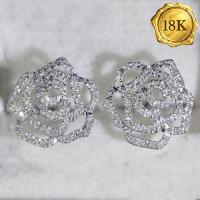 LUXURY COLLECTION ! 0.22 CT GENUINE DIAMOND 18KT SOLID GOLD EARRINGS