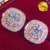 LUXURY COLLECTION ! 0.43 CT GENUINE DIAMOND 18KT SOLID GOLD EARRINGS