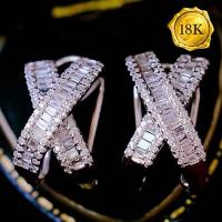 VALENTINE COLLECTION ! 0.60 CT GENUINE DIAMOND 18KT SOLID GOLD EARRINGS