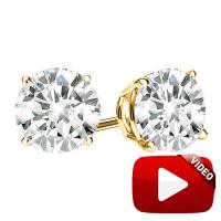 GORGEOUS ! 1/3 CT GENUINE DIAMOND 14KT SOLID GOLD EARRINGS STUD