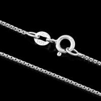 16 INCHES 0.8MM BOX CHAIN 925 WHITE STERLING SILVER NECKLACE