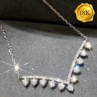EXCLUSIVE ! 0.45 CT GENUINE DIAMONDS 18KT SOLID GOLD NECKLACE