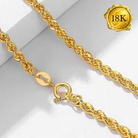 18 INCHES ROPE CHAIN 18KT SOLID GOLD NECKLACE