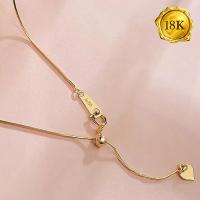 18 INCHES ADJUSTABLE SNAKE CHAIN 18KT SOLID GOLD NECKLACE