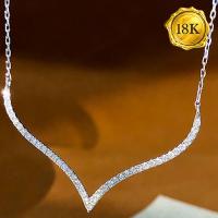 LUXURY COLLECTION ! 0.35 CT GENUINE DIAMOND 18KT SOLID GOLD NECKLACE