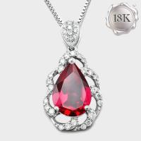 VS QUALITY ! 2.00 CT RUSSIAN RUBY & 1/3 CT DIAMOND 18KT SOLID GOLD PENDANT