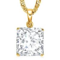 2.00 CT CREATED WHITE SAPPHIRE 10KT SOLID GOLD PENDANT