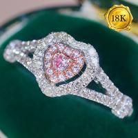 LUXURY COLLECTION ! (CERTIFICATE REPORT) 0.47 CT GENUINE PINK DIAMOND & GENUINE DIAMOND 18KT SOLID GOLD RING
