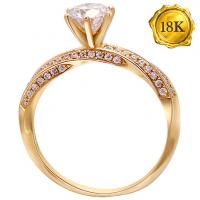 (CERTIFICATE REPORT) 1.00 CT DIAMOND MOISSANITE 18KT SOLID GOLD MOBIUSBAND INFINITY ENGAGEMENT RING
