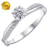(CERTIFICATE REPORT) 0.65 CT DIAMOND MOISSANITE 18KT SOLID GOLD RING