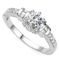 VVS CLARITY ! 2/5 CT DIAMOND MOISSANITE & 1/4 CT DIAMOND SOLITAIRE 10KT SOLID GOLD ENGAGEMENT RING