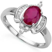RUBY & 1/5 CT DIAMOND 10KT SOLID GOLD RING