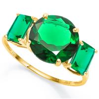 3.68 CT RUSSIAN EMERALD (VS) 10KT SOLID GOLD RING