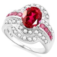 VS CLARITY ! 3.00 CT RUBY & 1/2 CT DIAMOND 14KT SOLID GOLD RING