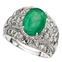 2.40 CT EMERALD & 3/4 CT DIAMOND (VS CLARITY) 14KT SOLID GOLD RING